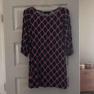 Hourglass Lilly Navy blue and pink tunic dress-NWT